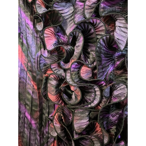 Cato Women’s 18/20W Button Down Ruffle Front Royal Purple Sleeveless Blouse - Picture 2 of 11